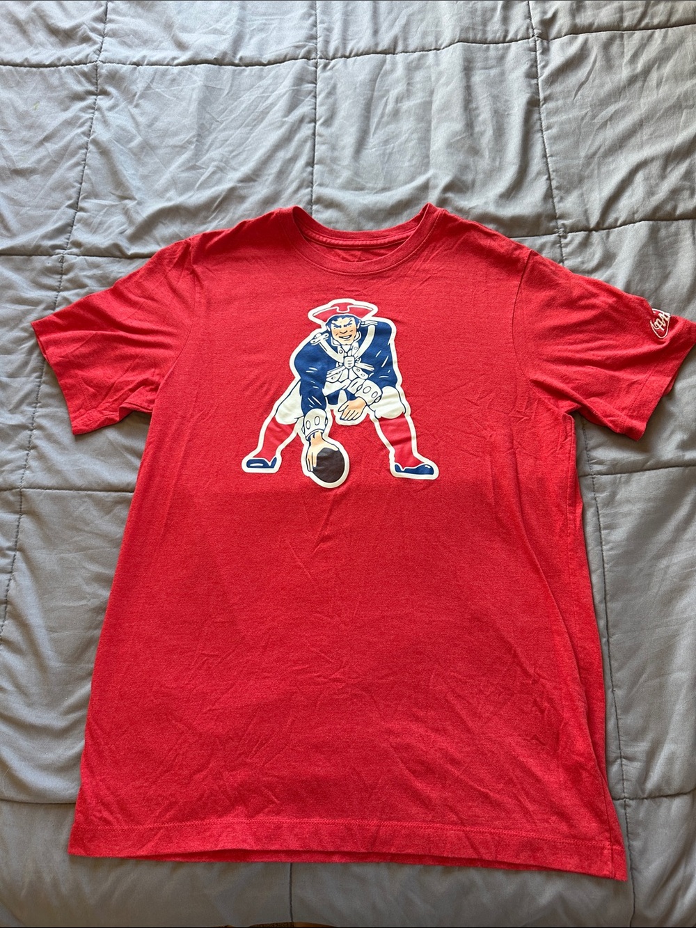 Nike Red Short Sleeve Tee with Patriotic Quarterback Graphic